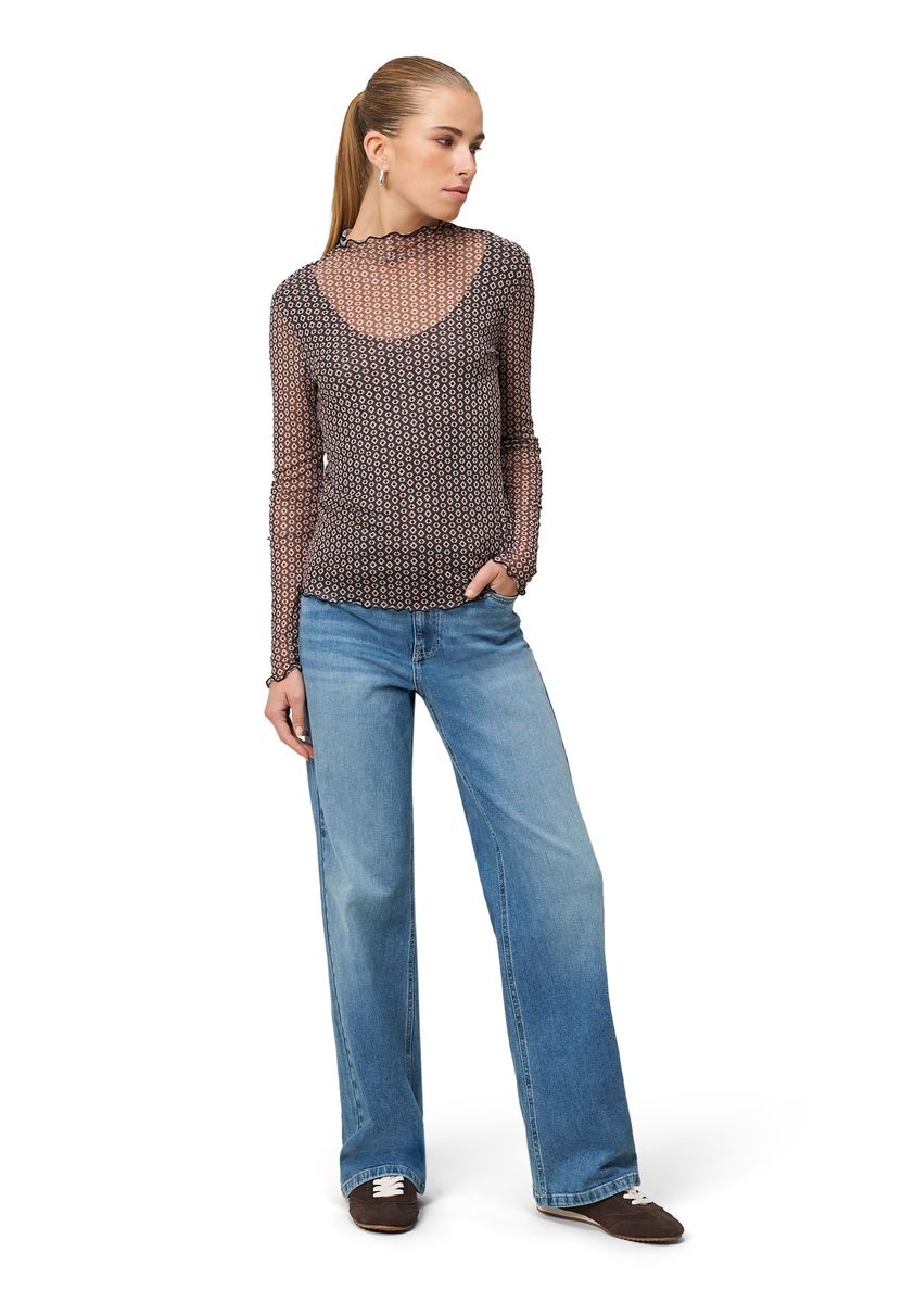 zero Mesh-Shirt mit grafischem Print, braun, 34