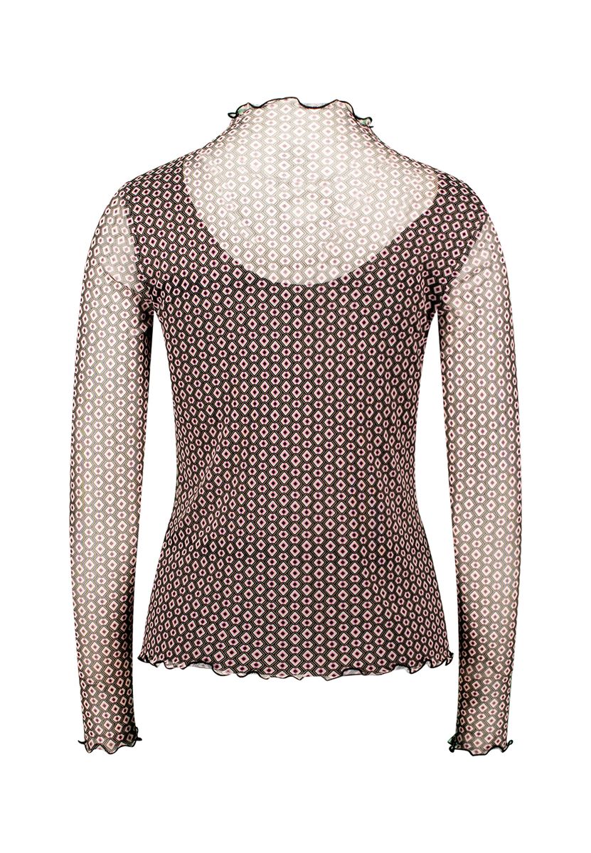 zero Mesh-Shirt mit grafischem Print, braun, 34