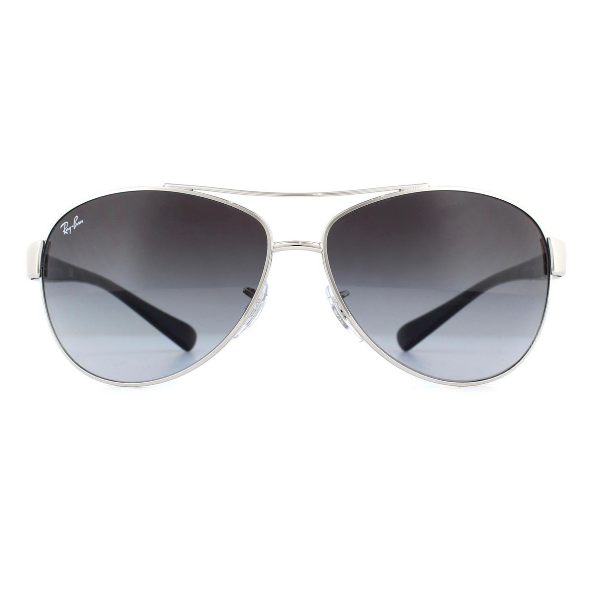 Silberne Aviator Sonnenbrille mit grauem Farbverlauf