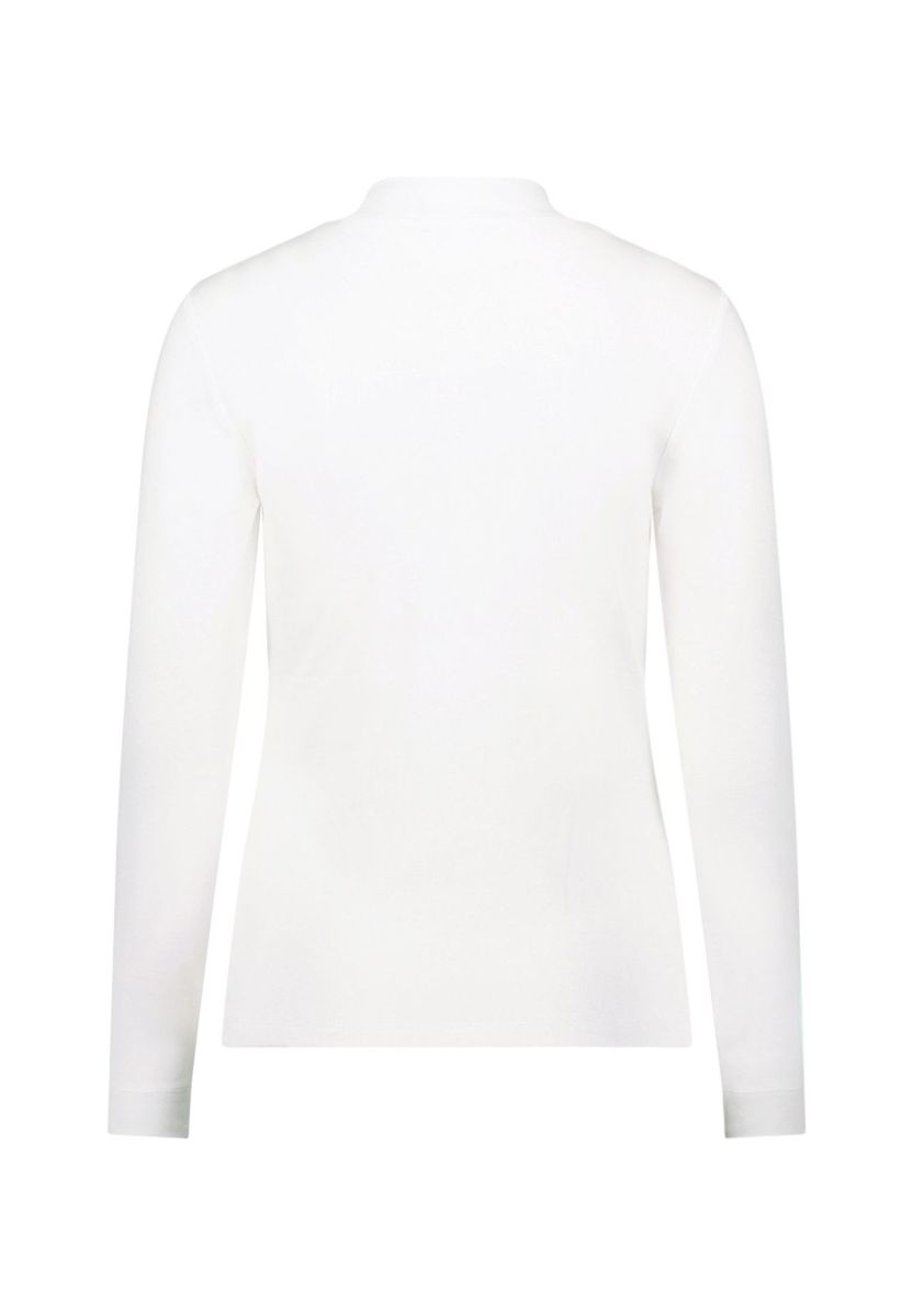 Klassisches, figurbetontes Langarmshirt mit Stehkragen