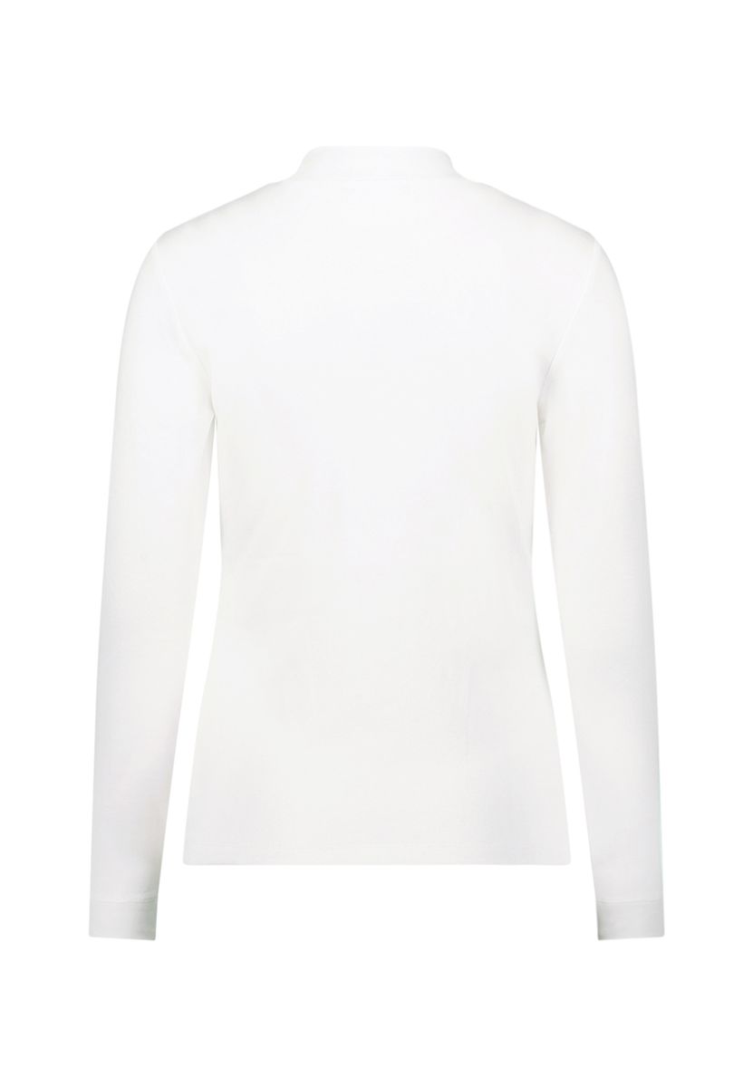 Klassisches, figurbetontes Langarmshirt mit Stehkragen