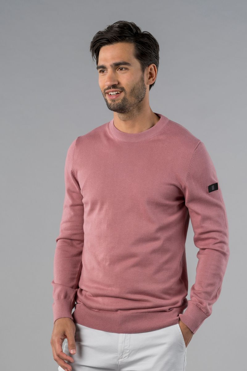 Rundhals-Strickpullover aus Baumwolle