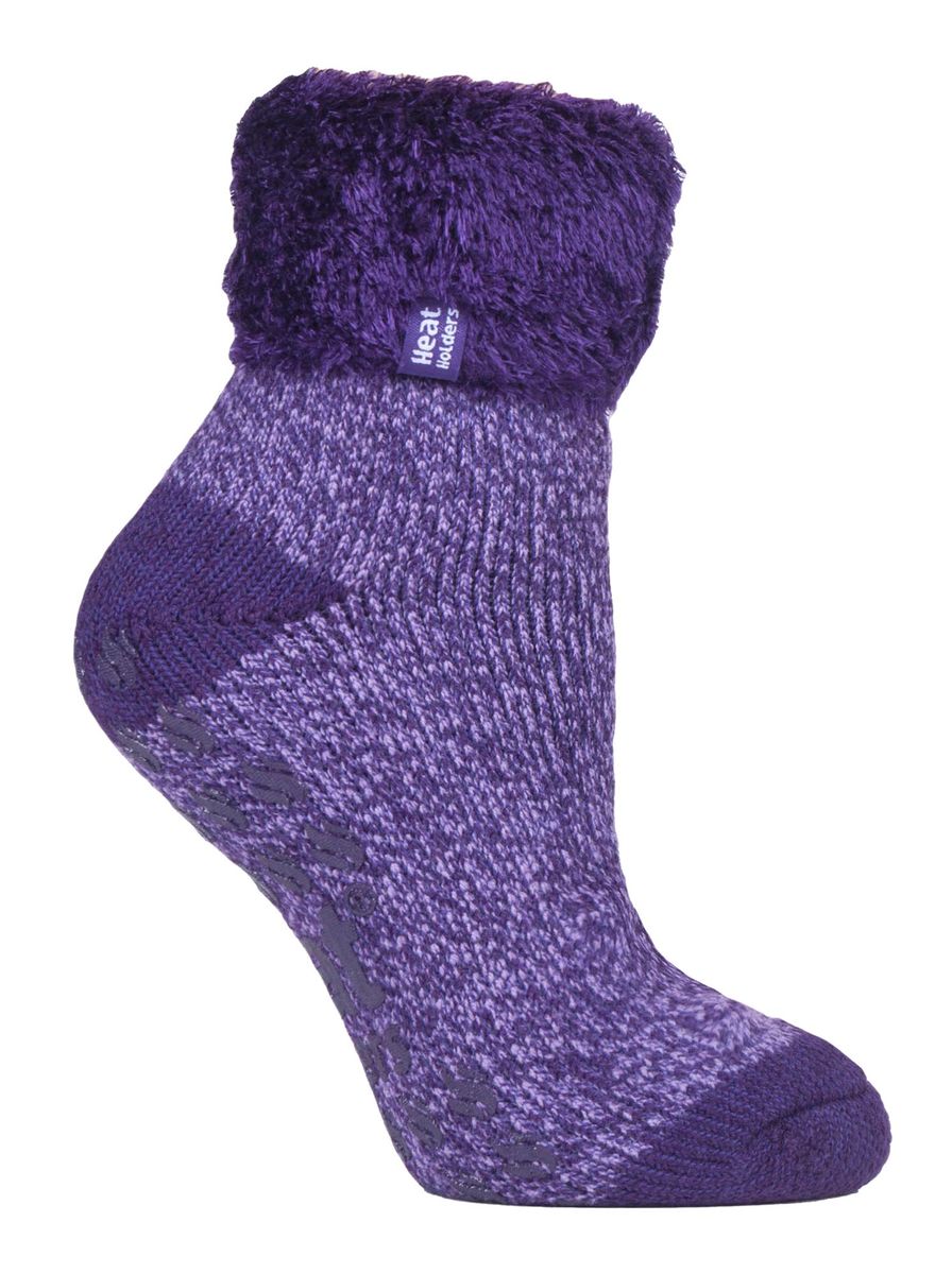 Kinder Flauschige Bett-Socken | Heat Holders | Warme Gemütliche Thermo-Socken für Jungen und Mädchen - Lila