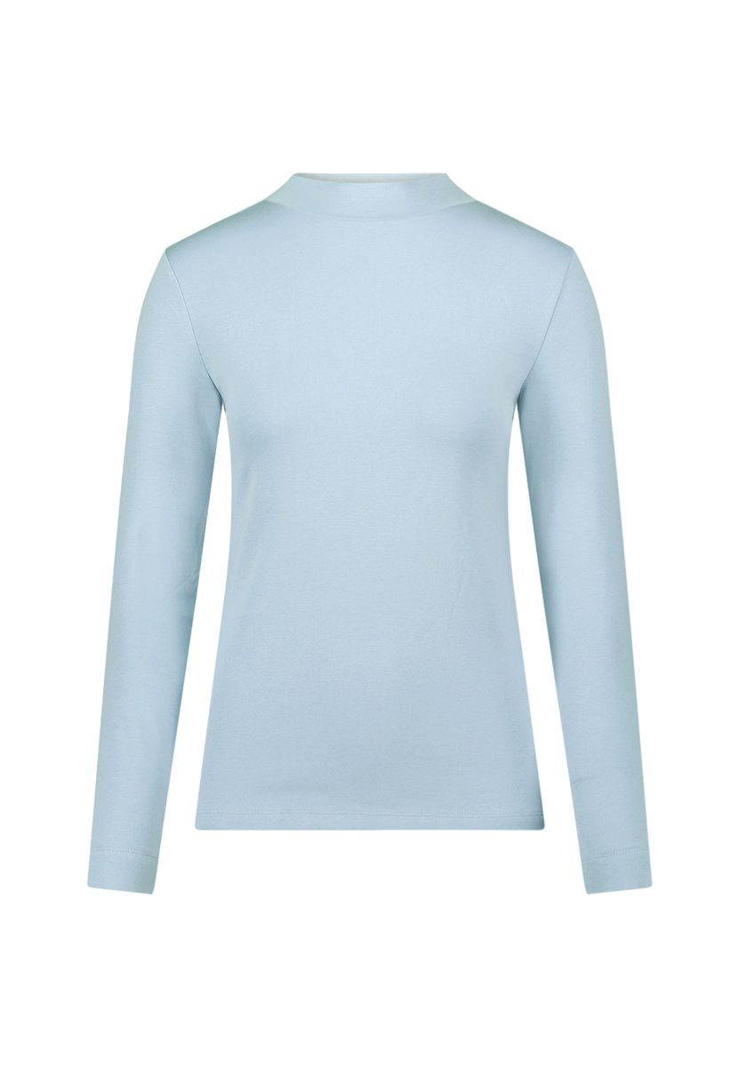 Marineblaues, figurbetontes Langarmshirt