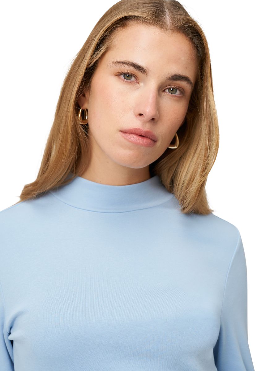 Marineblaues, figurbetontes Langarmshirt