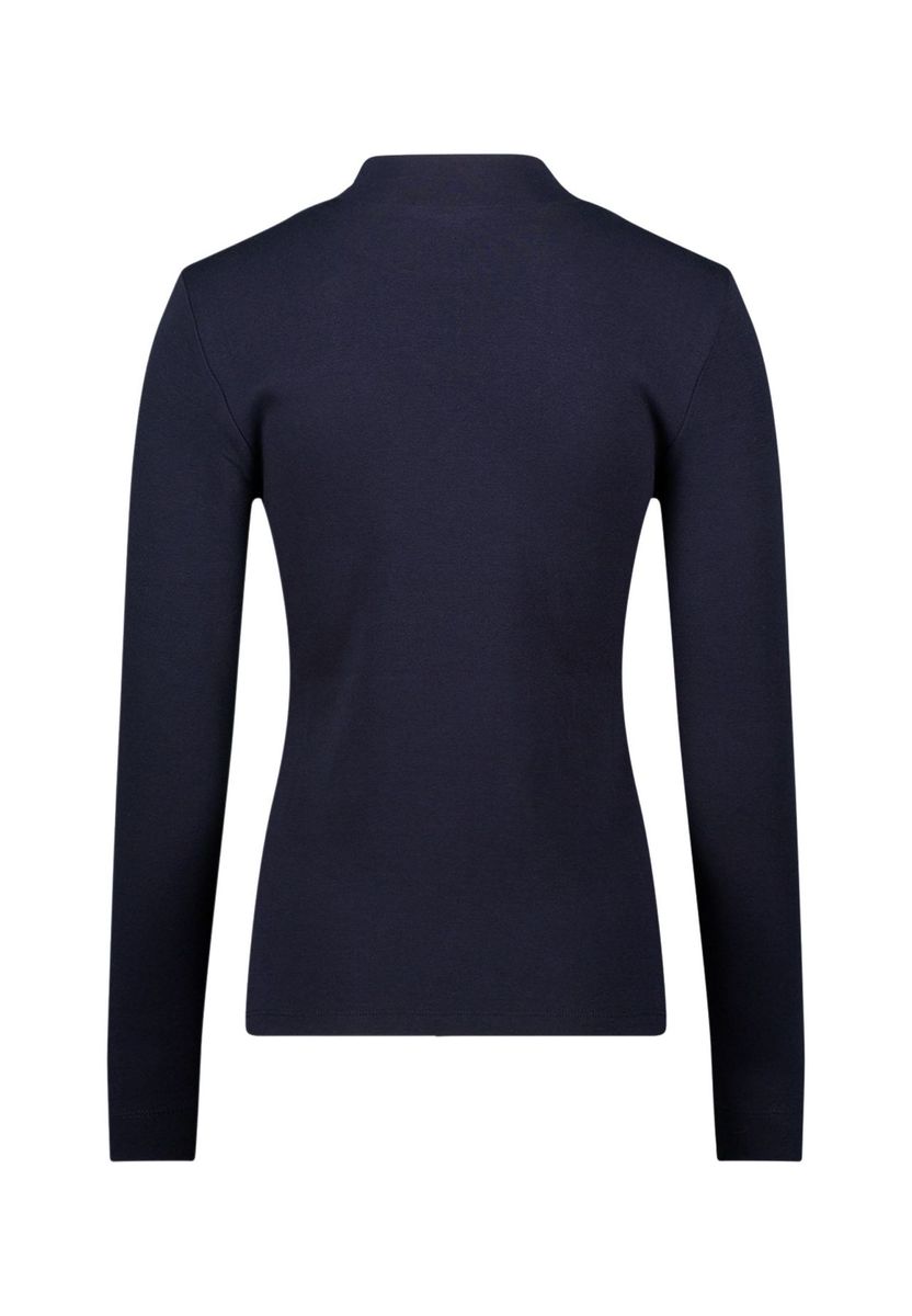 Marineblaues, figurbetontes Langarmshirt