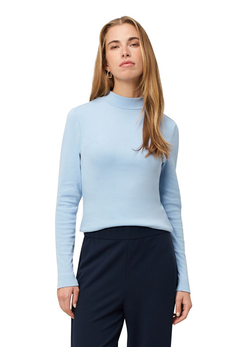 Marineblaues, figurbetontes Langarmshirt