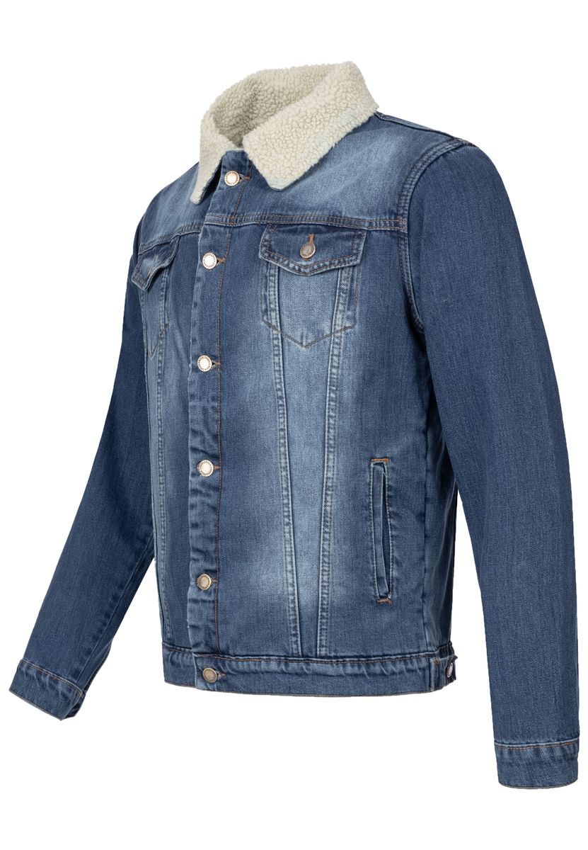 Lässige Jeansjacke mit Teddyfutter