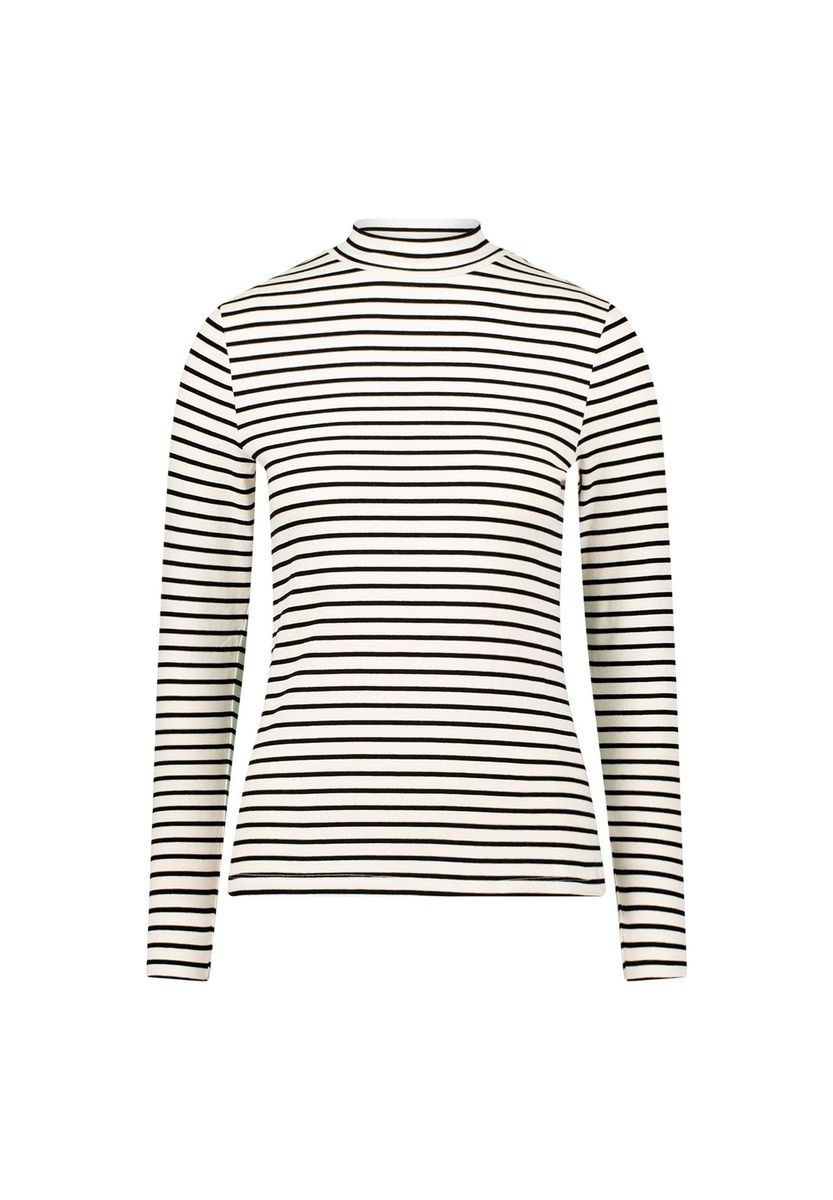 zero Ringelshirt mit Stehkragen, weiß, 34