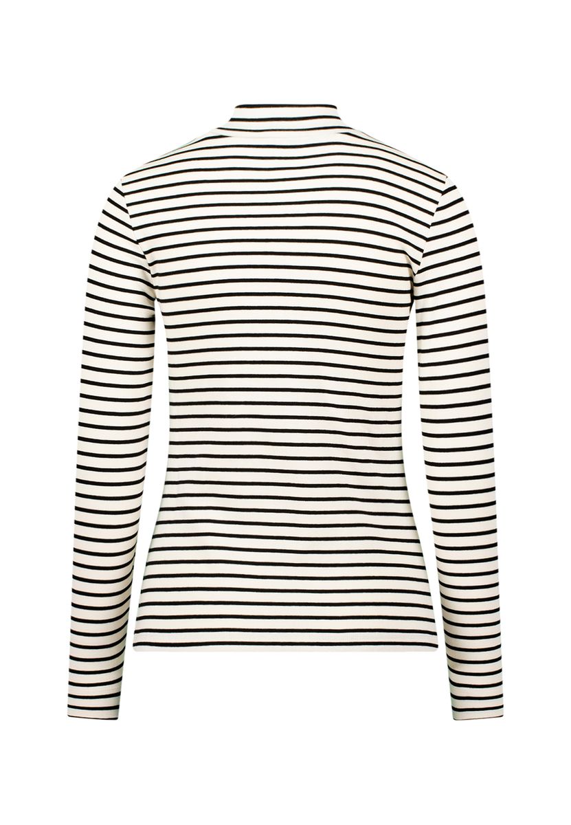 zero Ringelshirt mit Stehkragen, weiß, 34