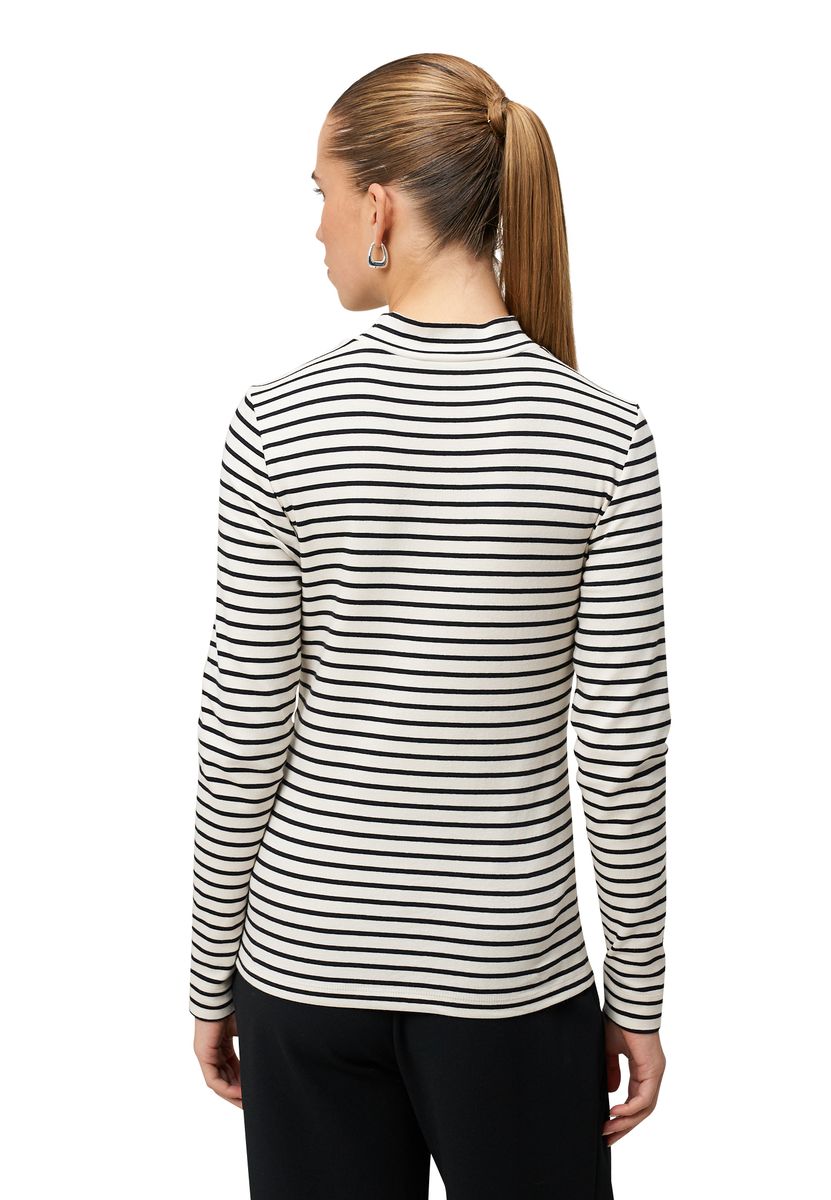 zero Ringelshirt mit Stehkragen, weiß, 34