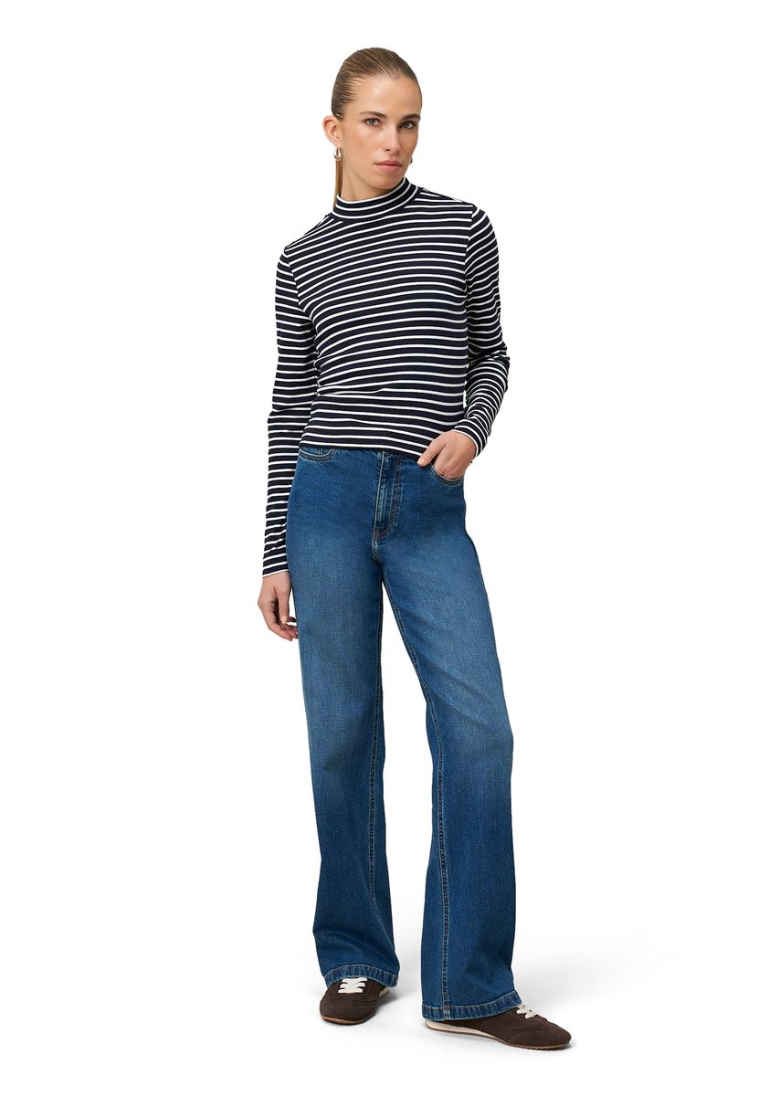 zero Ringelshirt mit Stehkragen, blau, 34