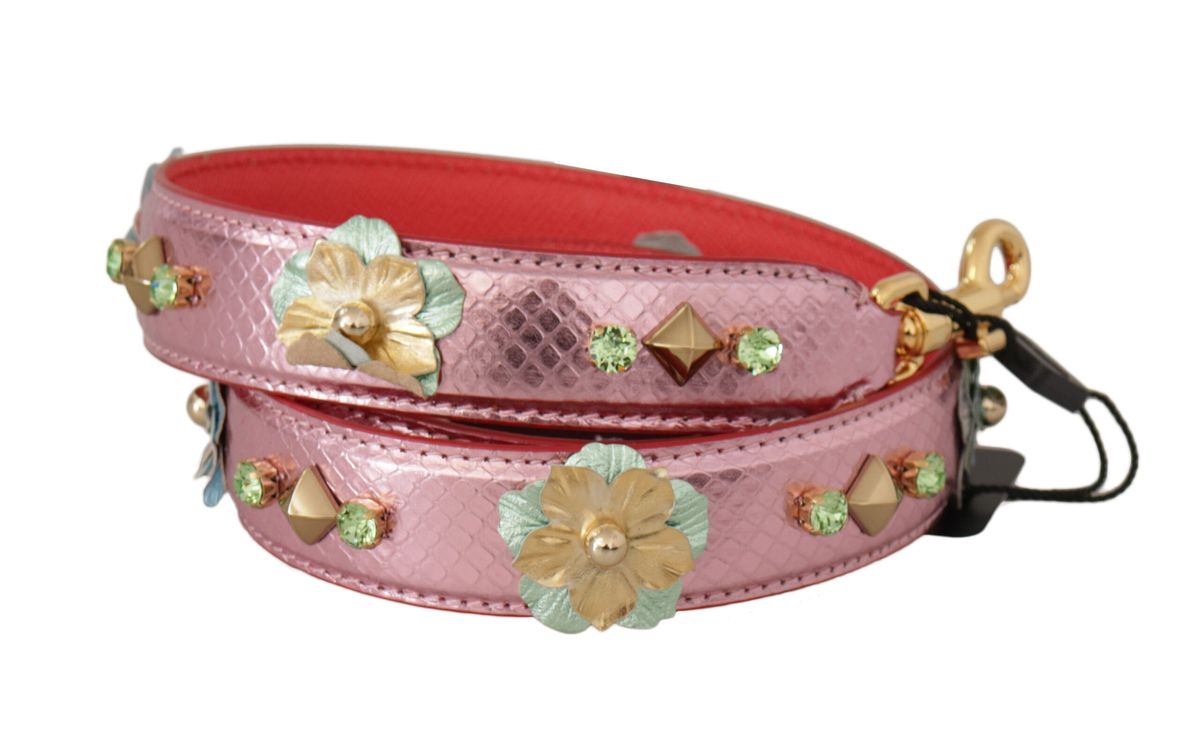 Verzierter Lederriemen mit Blumen-Applikationen