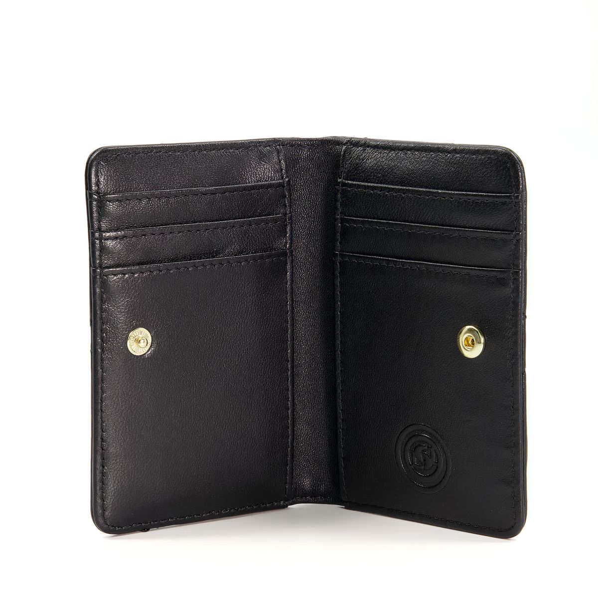 Gestepptes Bifold-Portemonnaie aus Leder