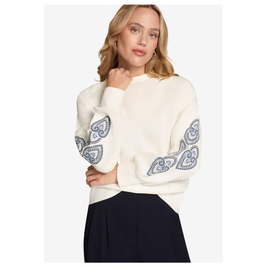 Sweatshirt mit Rundhalsausschnitt und langen Ärmeln, lockere Passform