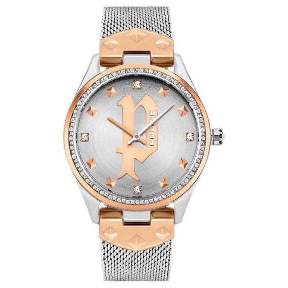 Zweifarbige Uhr in Silber und Roségold