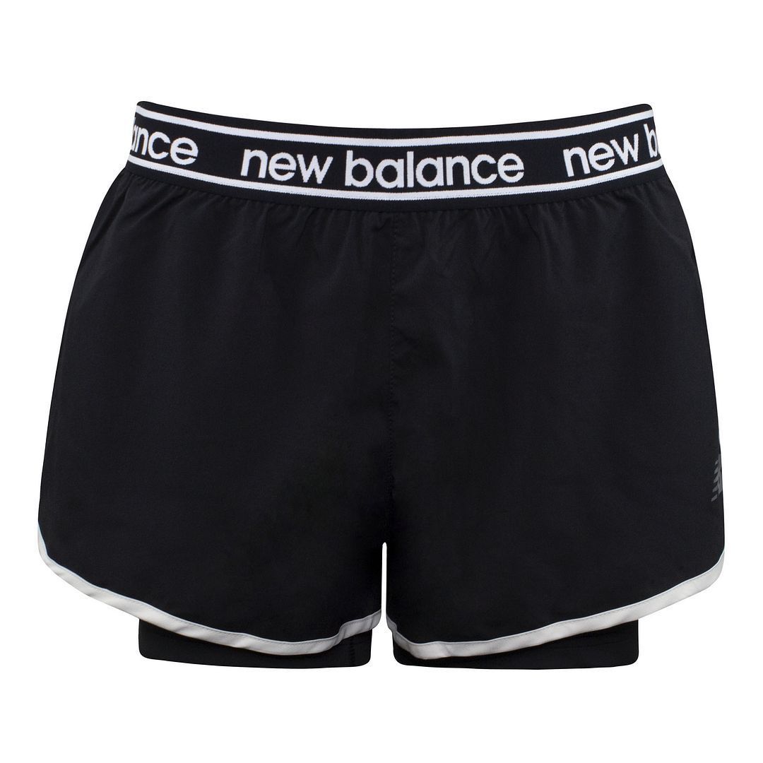 Damen Schwarze 2-in-1 Laufshorts