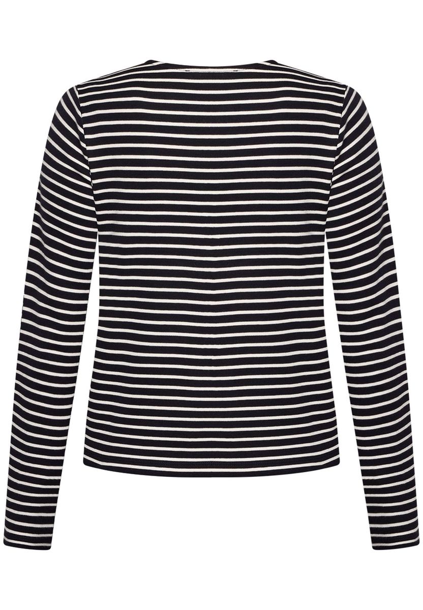 Gestreiftes Langarm-Top mit Knopfleiste