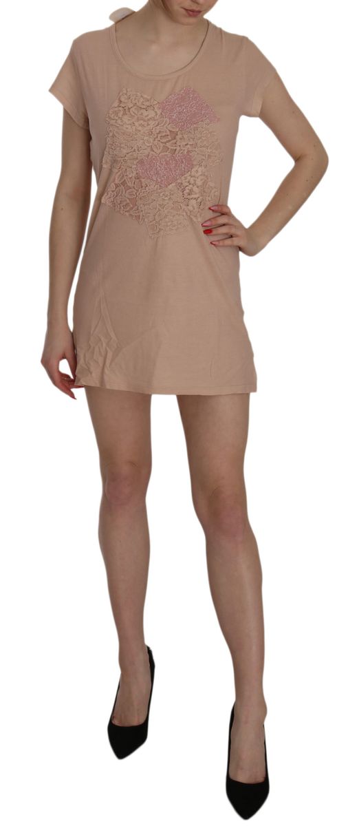 Rosa Mini Kleid mit Spitze