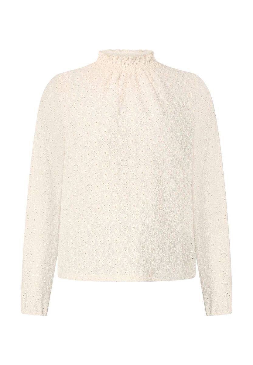 Langärmlige Bluse mit Lochstickerei