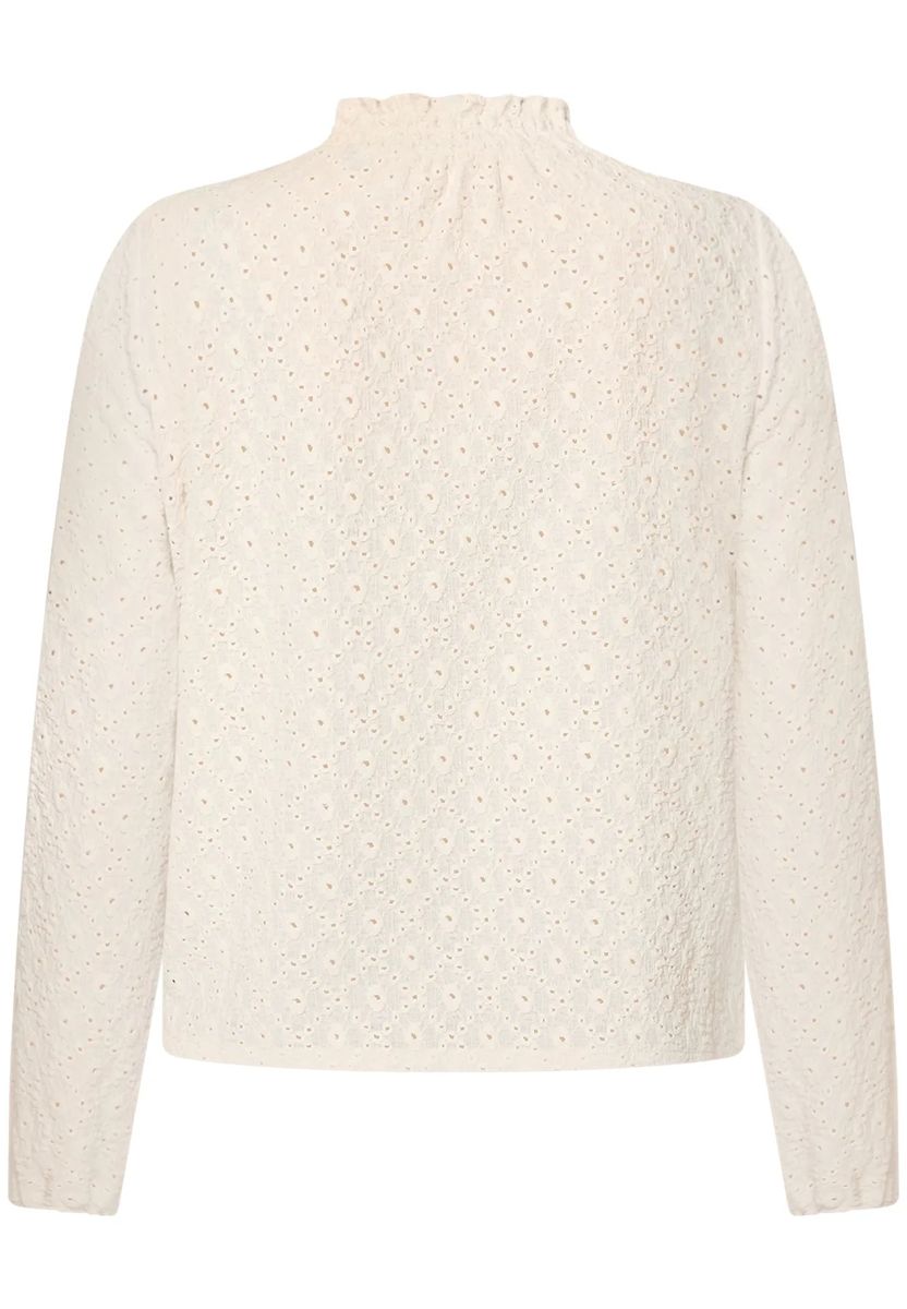 Langärmlige Bluse mit Lochstickerei