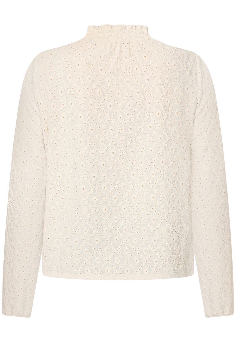 Langärmlige Bluse mit Lochstickerei