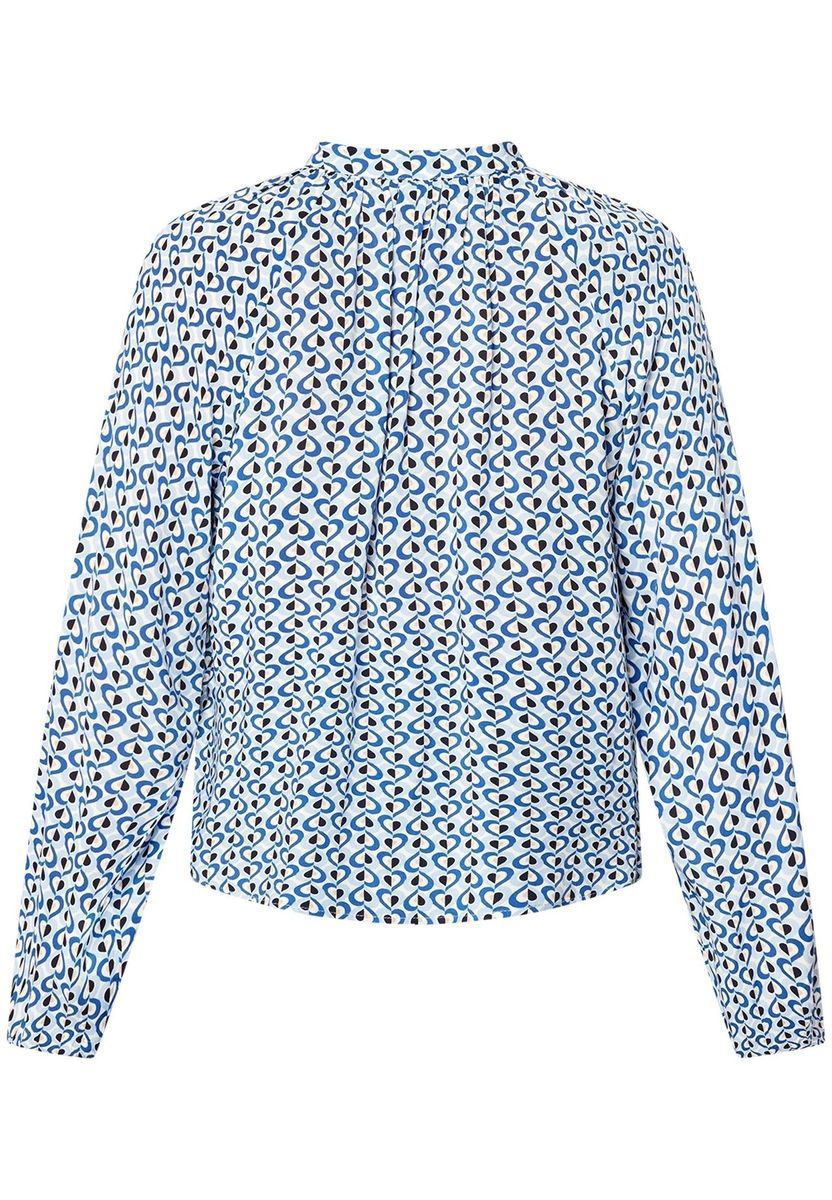 Bedruckte Langarmbluse mit Knopfleiste
