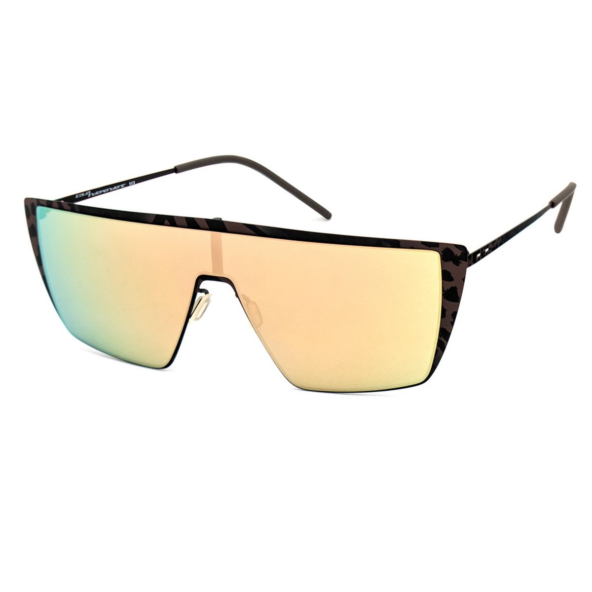 Übergroße Schild Sonnenbrille mit Leopardenmuster