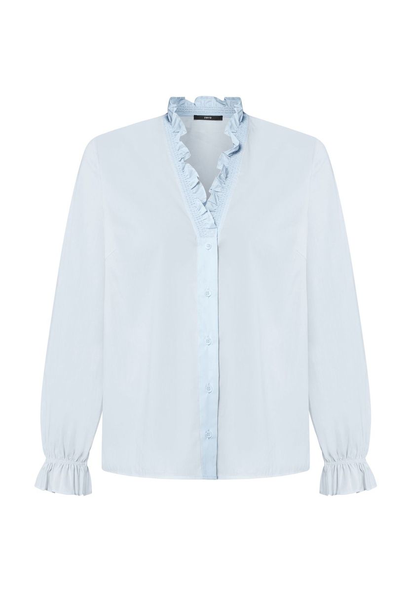 Langärmlige Bluse mit Rüschenbesatz