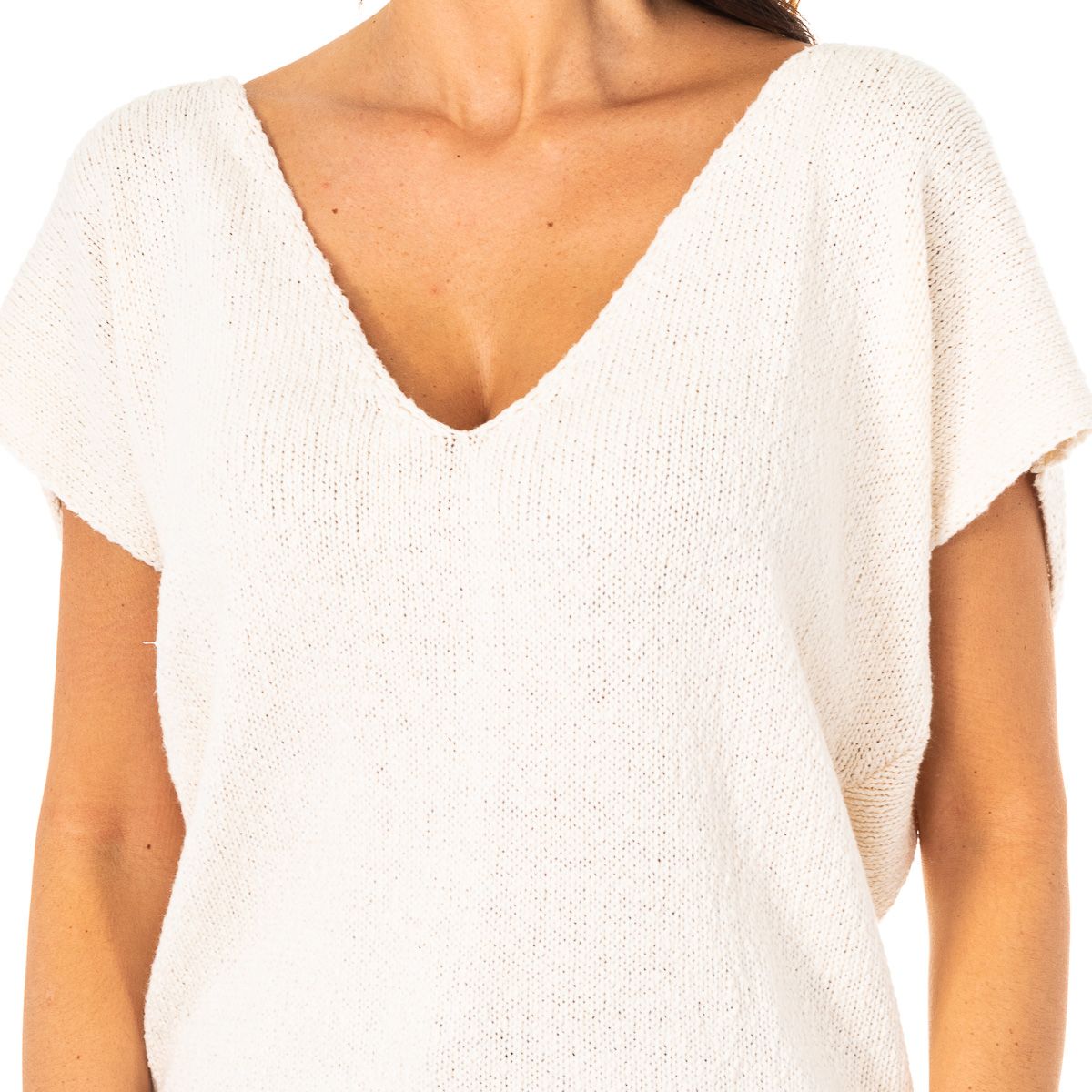 Leichter Strickpullover mit V-Ausschnitt