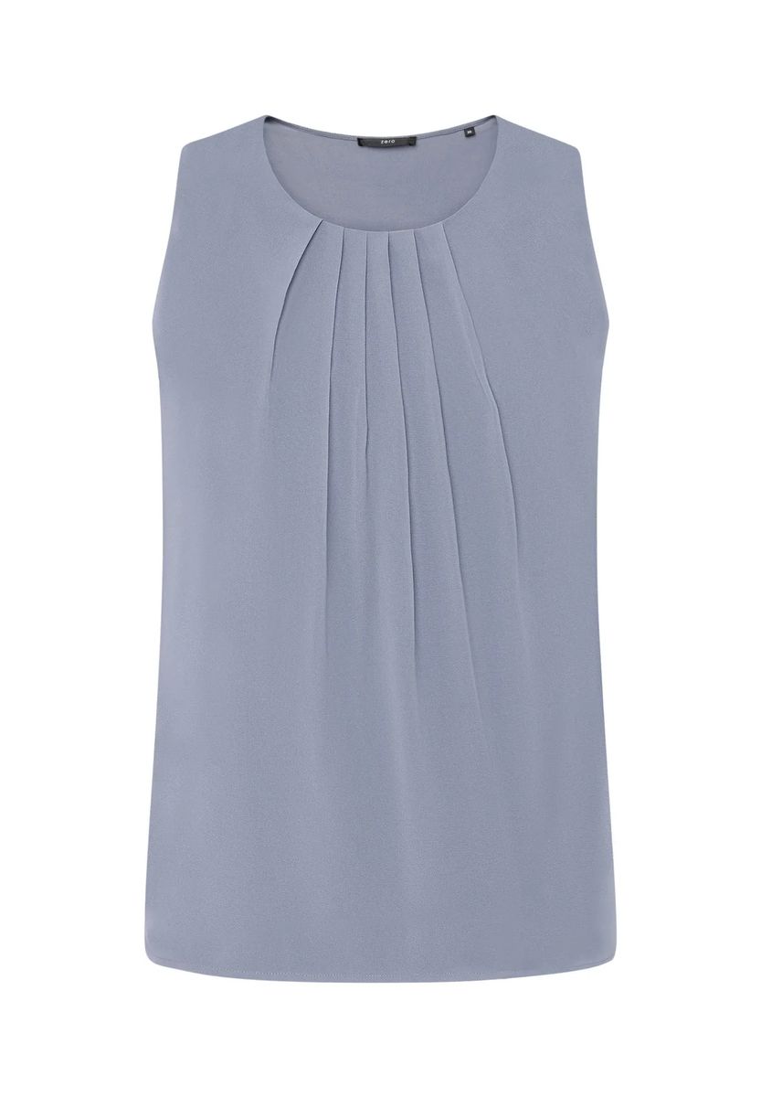 Ärmellose Bluse mit Drapierung vorne