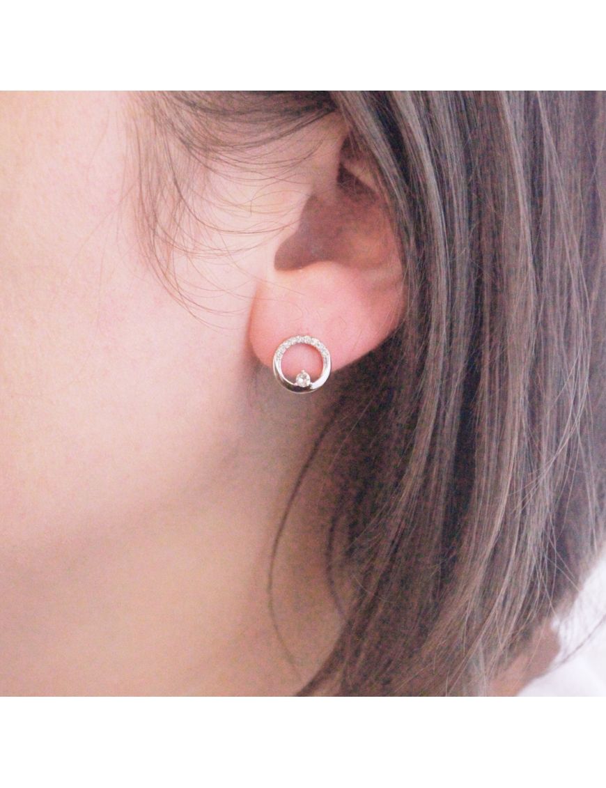 Runde Kristall-Pavé-Ohrstecker
