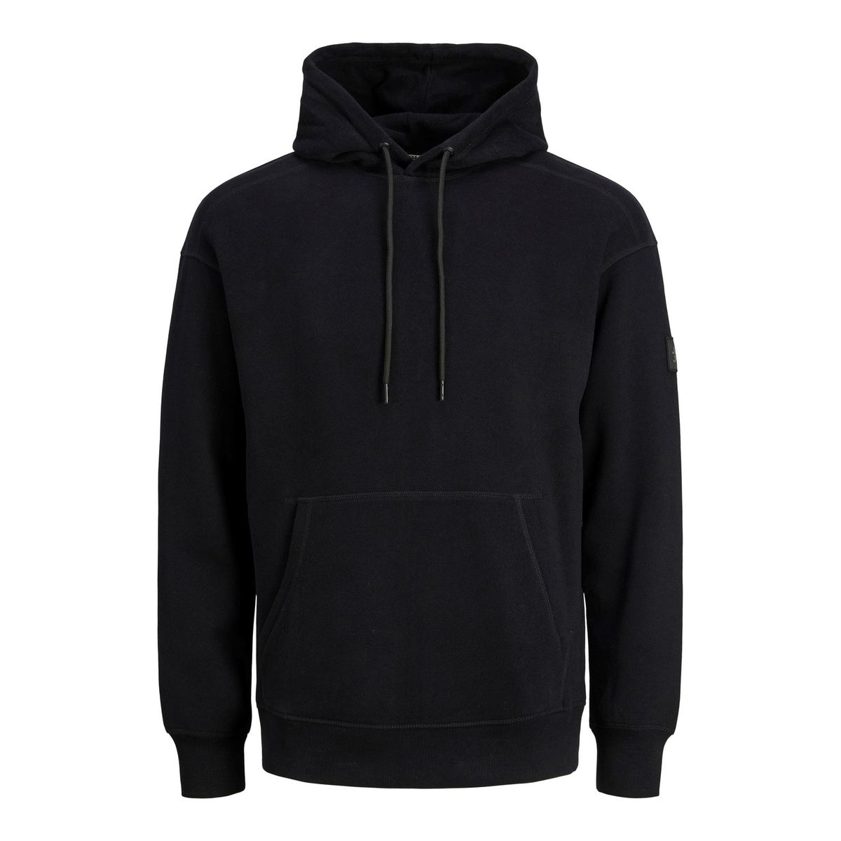 Klassischer, schwarzer Waffelstrick-Hoodie