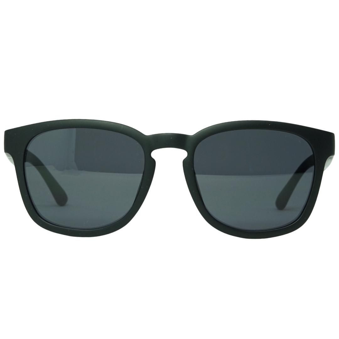 Schwarze runde Sonnenbrille mit Farbverlaufsglas