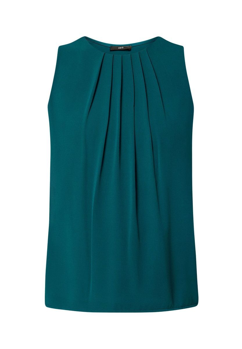 Ärmellose Blusentop mit Drapierhalsausschnitt