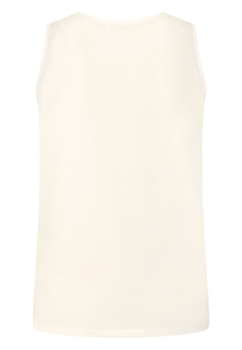 Drapiertes ärmelloses Top mit Rundhalsausschnitt