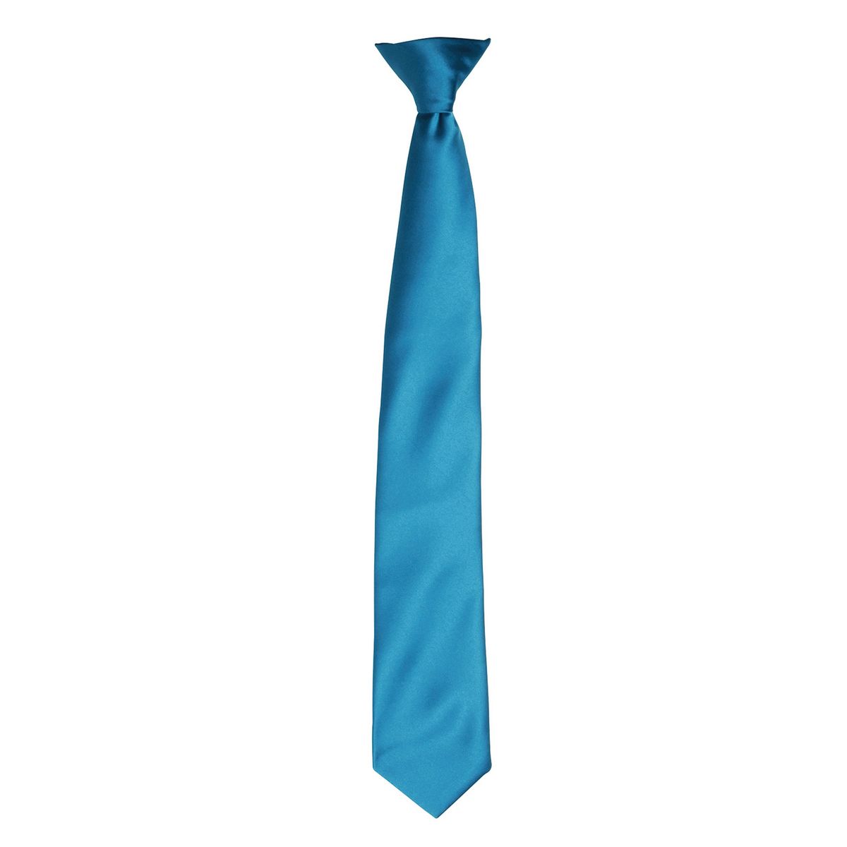 Türkis Satin Krawatte mit Clip