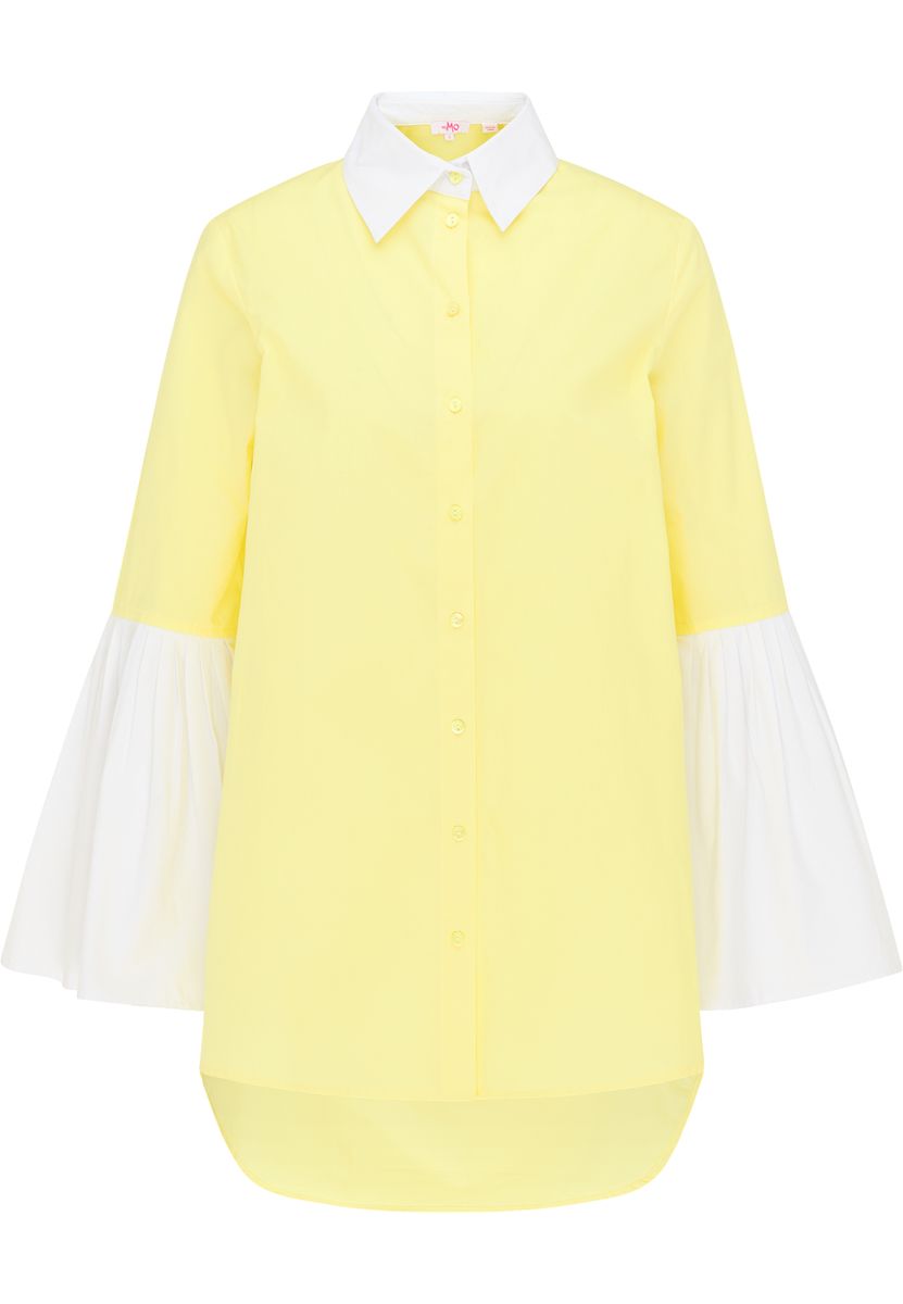 Gelbe Bluse mit Glockenärmeln
