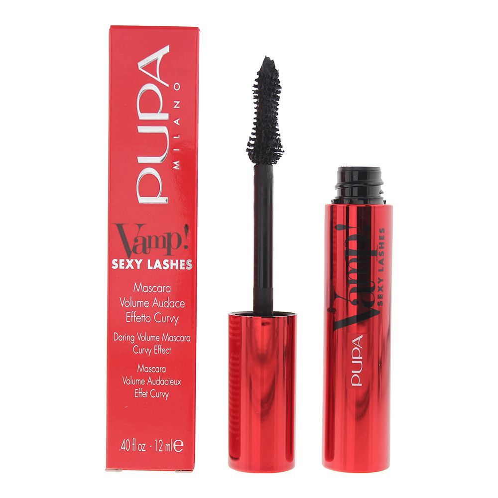 Voluminisierende schwarze, geschwungene Mascara
