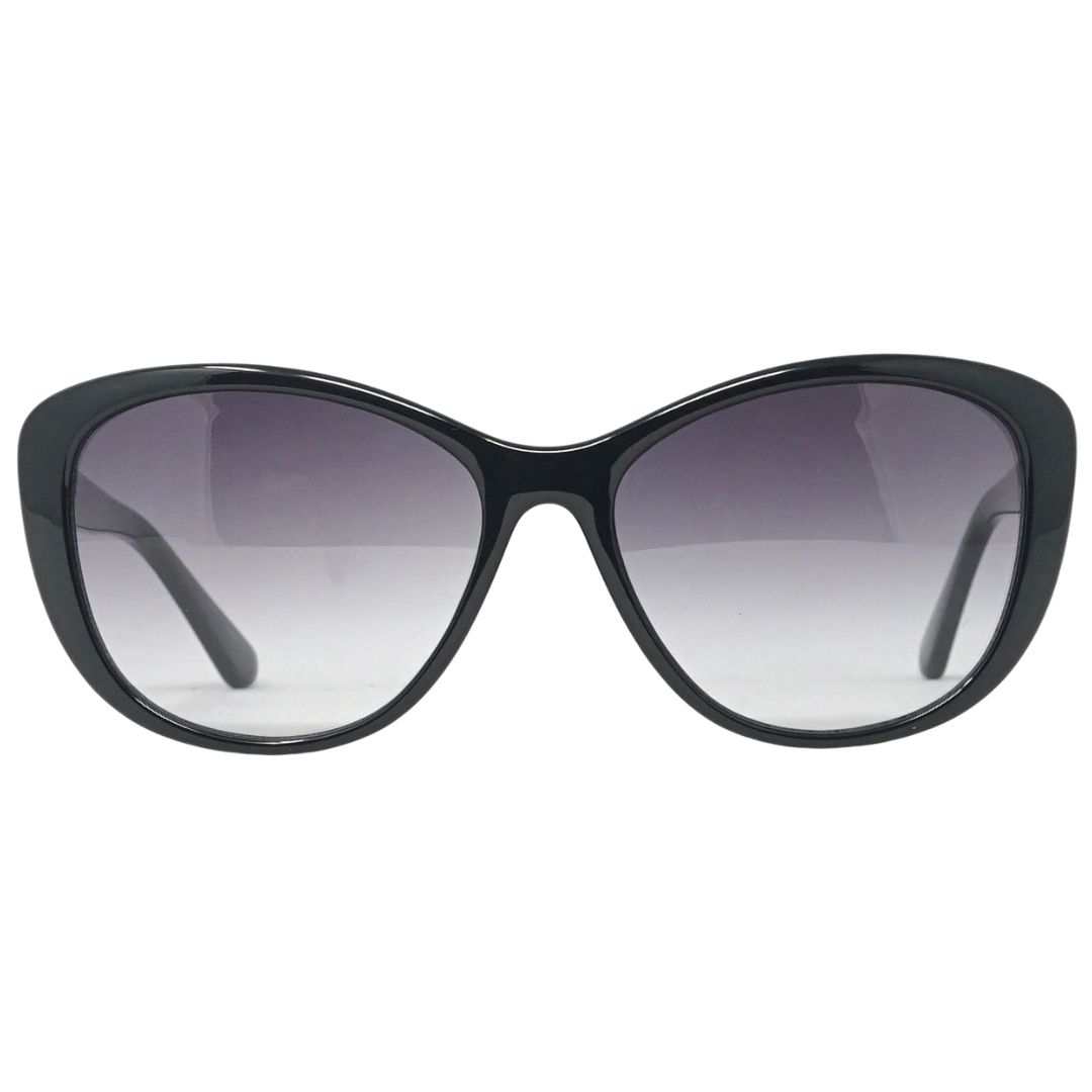 Schwarze übergroße Cat-Eye-Sonnenbrille