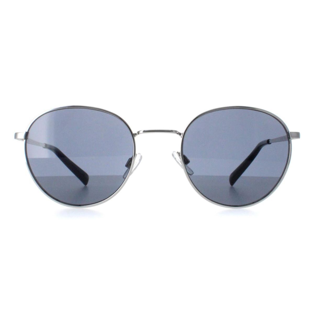 Runde Sonnenbrille mit silbernem Metallrahmen