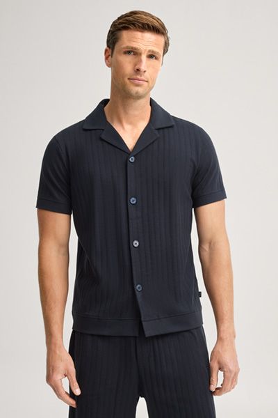 Struktur-Strickpoloshirt aus Baumwolle