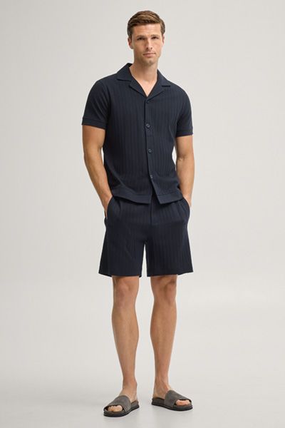 Struktur-Strickpoloshirt aus Baumwolle