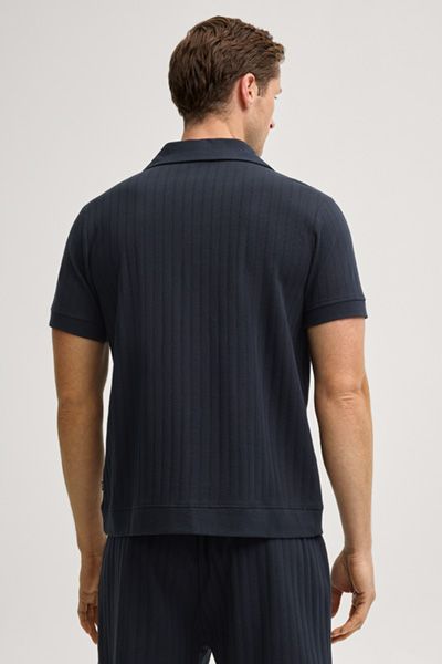 Struktur-Strickpoloshirt aus Baumwolle