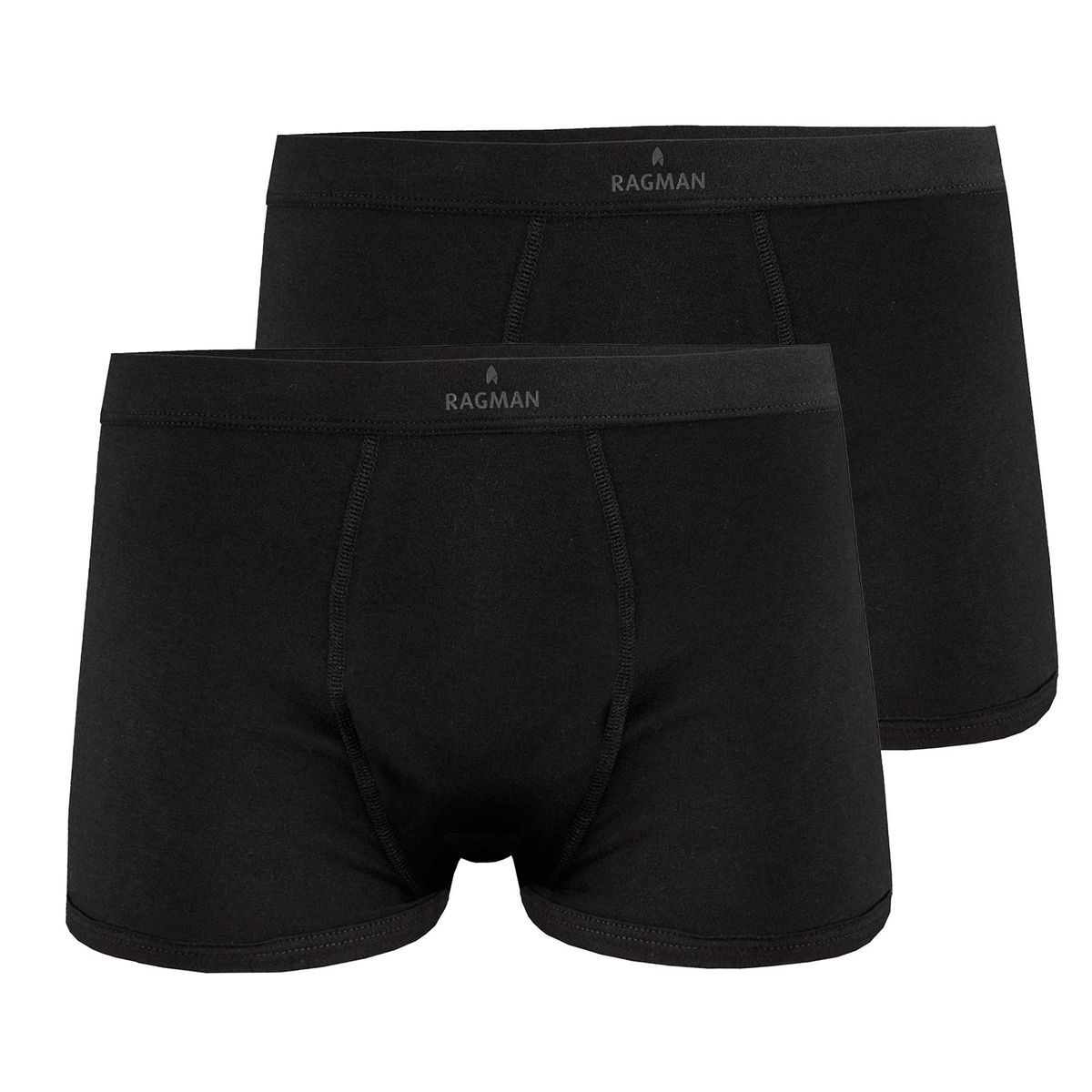 Herren Einfarbige Schwarze Boxershorts Doppelpack