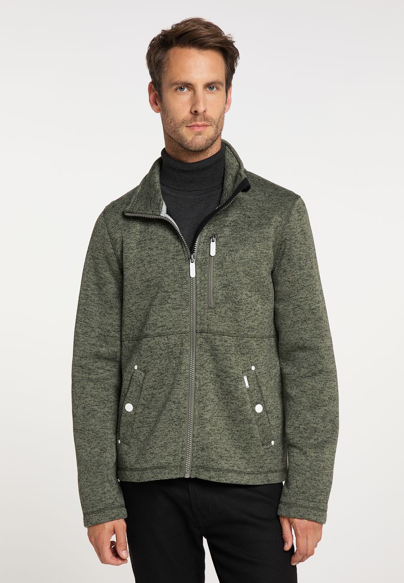 Melange Strickfleece mit Reißverschluss