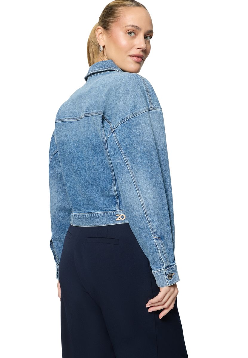 Oversized Jeansjacke mit überschnittenen Schultern