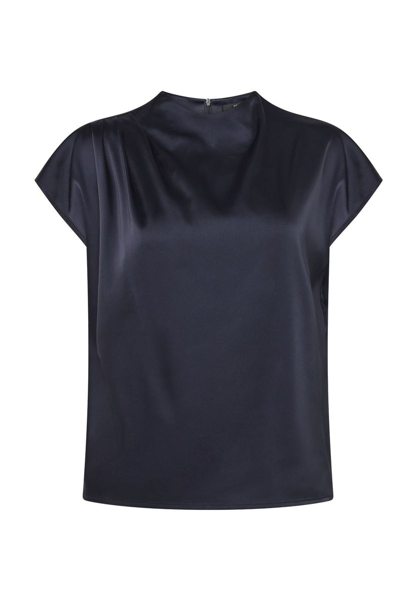 zero Seidenbluse, Stehkragen, für Damen, blau, 34