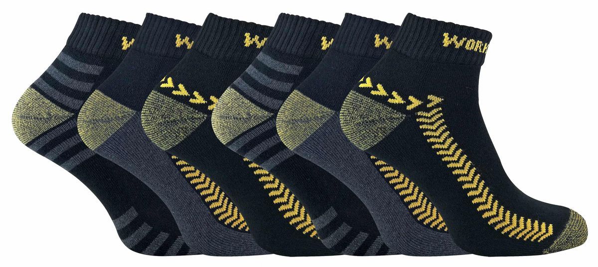 6 Paar Herren Baumwolle Anti Schweiß Low Cut Arbeitssocken für Stahl Toe Stiefel