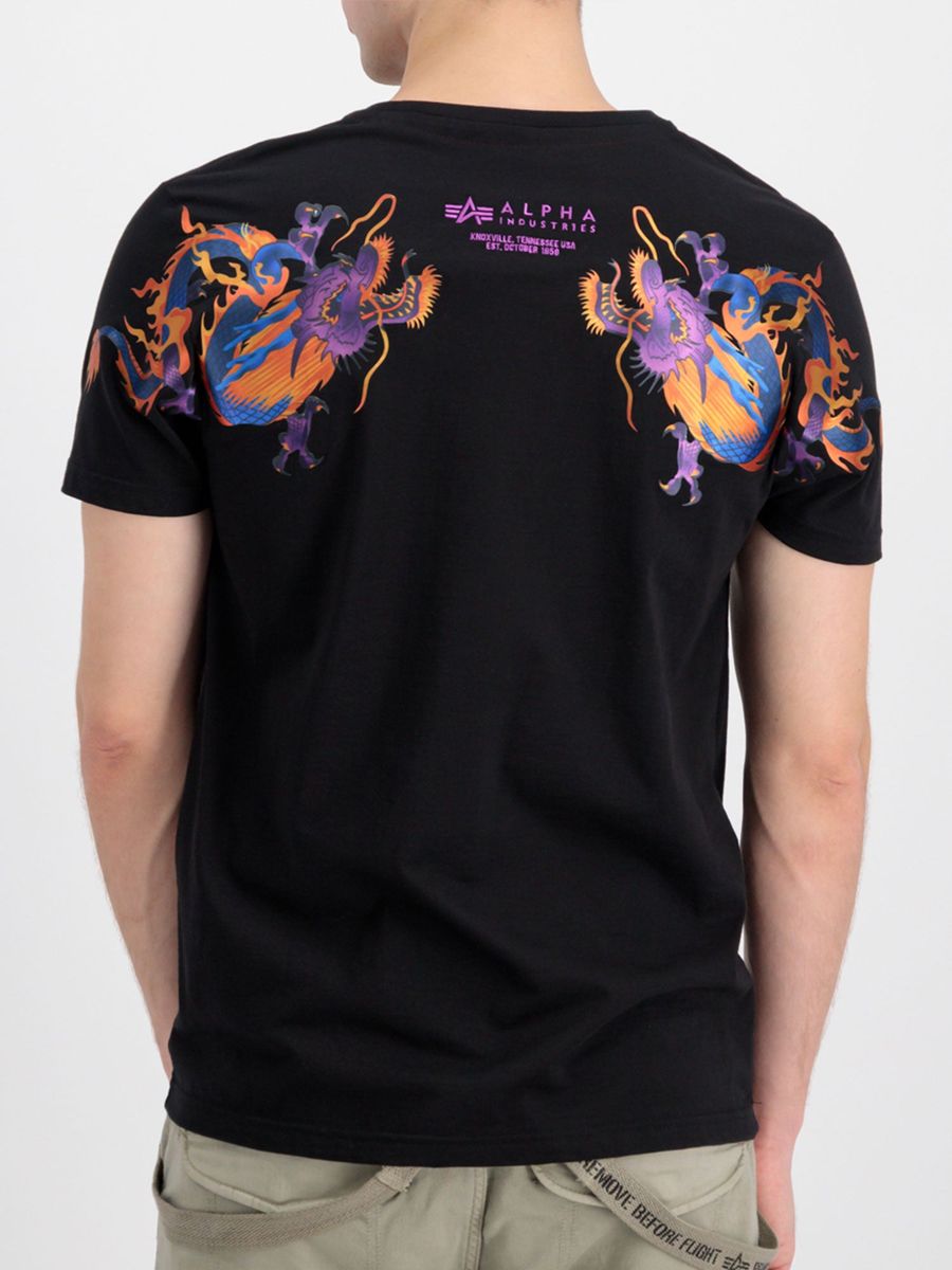 T-Shirt mit Drachen-Stickerei